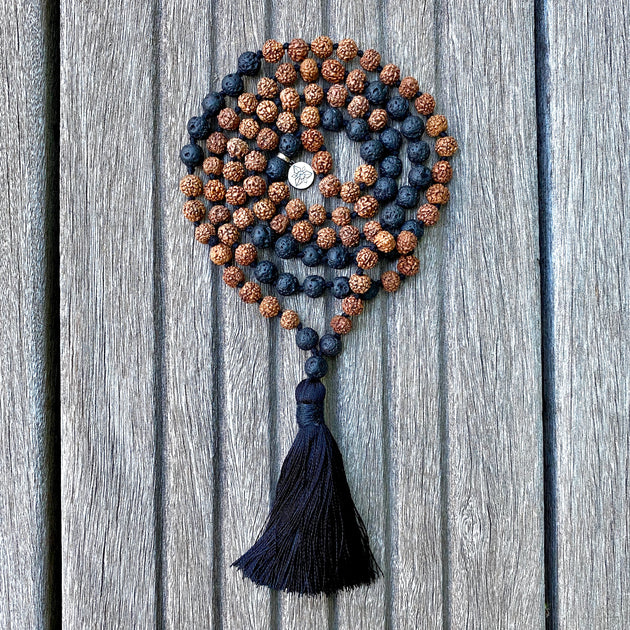 Mala 108 Perles En Pierre De Lave Naturelle - Perles De 6mm - Neuf Avec étiquettes