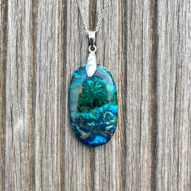 Pendentif pierre naturelle chrysocolle