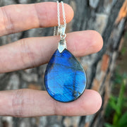 Pendentif labradorite bleue