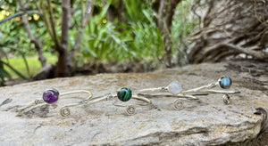 bracelets joncs en argent pierre femme