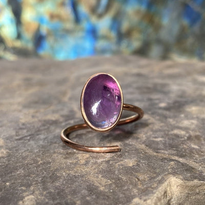 Bague en Améthyste Ovale - Or rose/argent