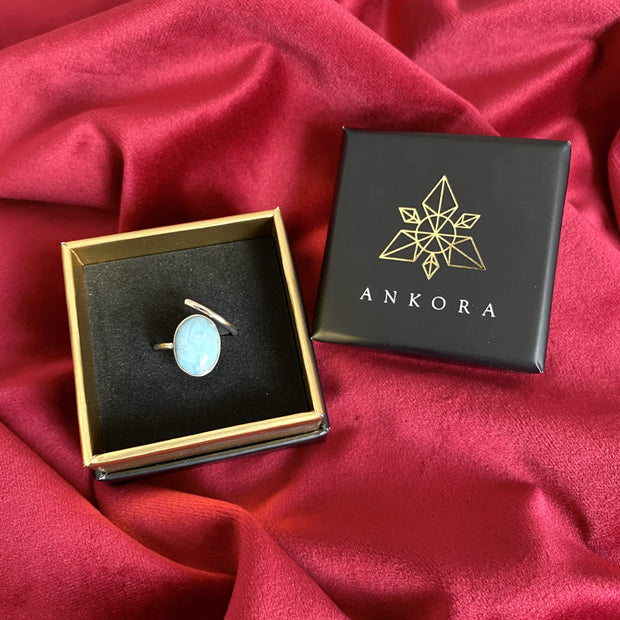 Bague en Larimar Ovale - Argent