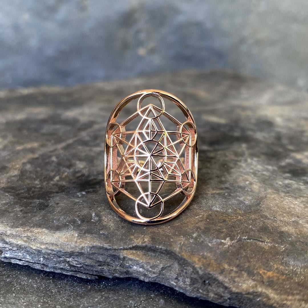 Amaxer Metatron's Cube Bague pour homme en acier inoxydable Style vintage Géométrie sacrée Protection spirituelle Amulette Bague de déclaration pour homme et femme, 9-12, Acier inoxydable, Aucune