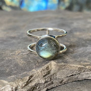 Bague en Labradorite ronde - Or ou Argent