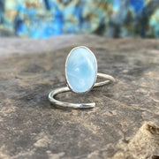Bague en Larimar Ovale - Argent