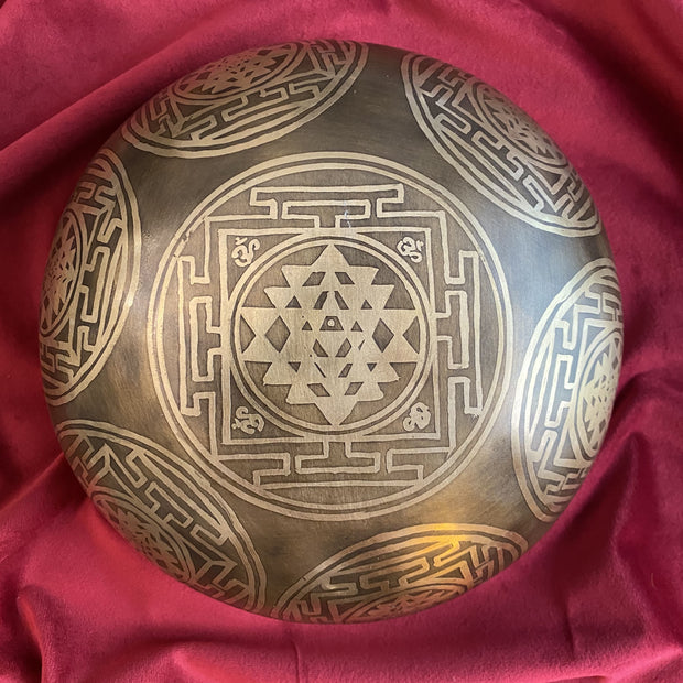 Bol Chantant Tibétain « ANKORA & Sri Yantra » Grande taille - 20 cm