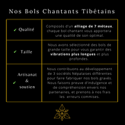 Bol Chantant Tibétain noir « Sri Yantra » Grande taille - 20 cm - Ankora