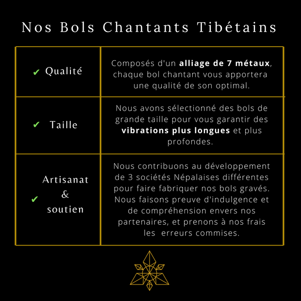 Bol Chantant Tibétain « Fleur de vie » Grande taille - 20 cm