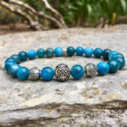 bracelet mala bouddhiste luxe en apatite 