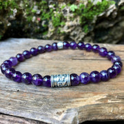 bracelet mala bouddhiste en amethyste