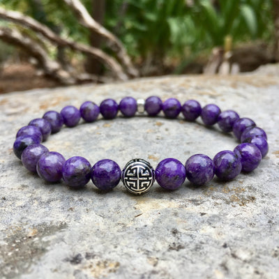 Bracelet « Intuition » Charoïte - Argent 925 - 8 mm,  - Ankora