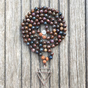 Collier Mala « Optimisme » Pietersite et Rudraksha - 6 mm,  - Ankora