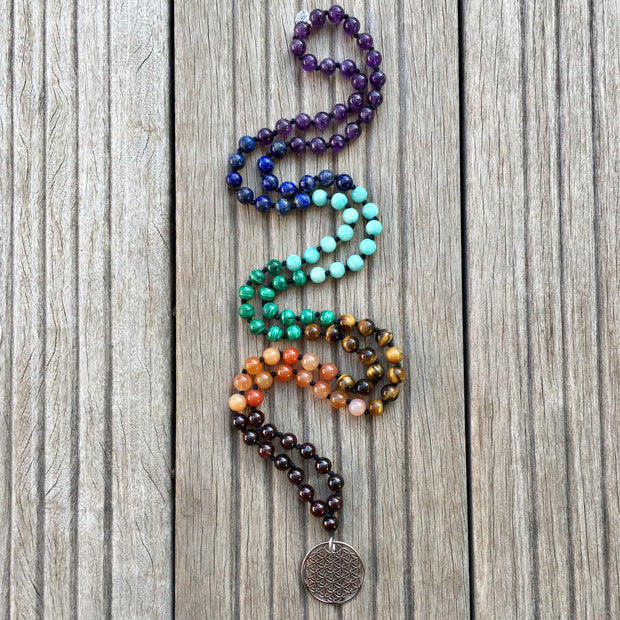 Collier Mala 108 Perles des 7 chakras « Guérison » - 8 mm,  - Ankora