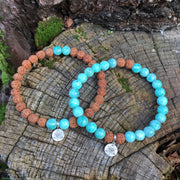 Bracelet double « Confiance » Amazonite et Rudraksha - 6 mm,  - Ankora