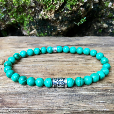 Bracelet Bouddhiste « Guérison » Malachite - Argent 925 - 6 mm,  - Ankora