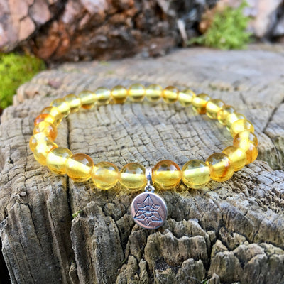 Bracelet « Énergie » Ambre Citron - 6 mm,  - Ankora