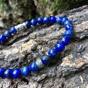 Bracelet Bouddhiste « Confiance » Lapis Lazuli - Argent 925 - 6 mm,  - Ankora