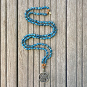 bijoux spirituels apatite bleue et rudraksha