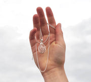 Collier Femme Pendentif Goutte D'Eau Quartz Rose - Élégance Naturelle En Acier Inoxydable
