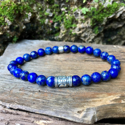 bracelet mala bouddhiste en lapis lazuli